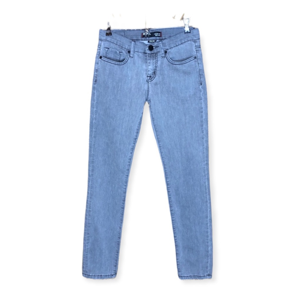3/$20 BDG Cigarette Mid Rise Jeans Light Gray Red Black Stitching Womens Size 28